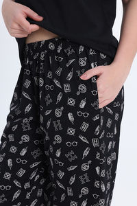 Zivame Harry Potter Knit Cotton Loungewear Set - Black Beauty — thumbnail 7